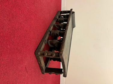 CAMEROONIAN BABANKI PEOPLE WOODEN BED. - Length: 55 inches.