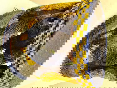 CAMEROONIAN BAMILEKE PRESTIGE STOOL (KUO FO), - Height:.