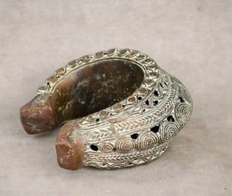 CAMEROONIAN TIKAR BAMUM BRONZE CURRENCY BRACELET,