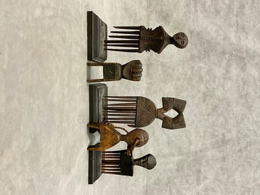 CONGOLESE AND GHANIAN COMBS AND PULLEYS, - Height:.