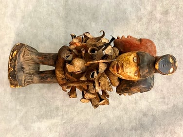 CONGOLESE BAKONGO NKISI NKONDI POWER FIGURE. - Height: 14.5 inches.
