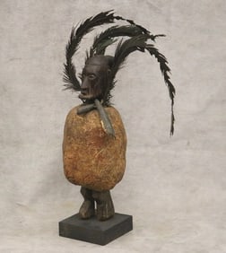 CONGOLESE BAYAKA PEOPLE WOODEN FETISH POWER FIGURE, - Height:.