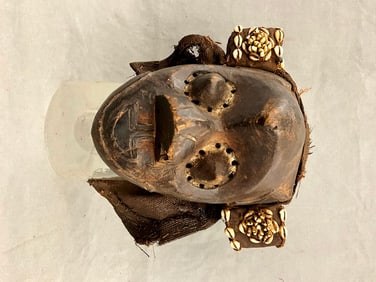 CONGOLESE KABONGO KUBA MASK. - Height: 12 inches.