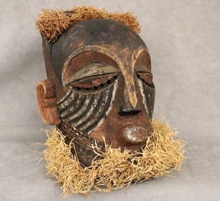 CONGOLESE KUBA BENA BIOMBO HELMET MASK, - Height: 14 inches.