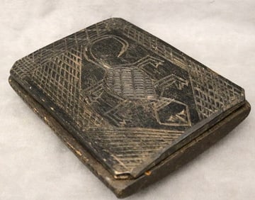 CONGOLESE KUBA COSMETIC BOX. - Height approximately: 8.5 inches.