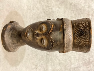 CONGOLESE KUBA PEOPLE PALM WINE CUP, - Height:.