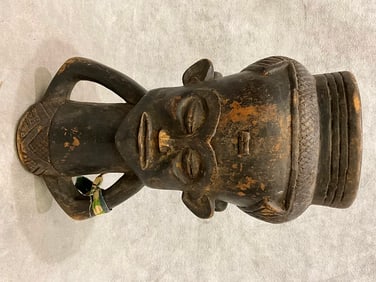 CONGOLESE KUBA PEOPLE PALM WINE CUP, - Height:.