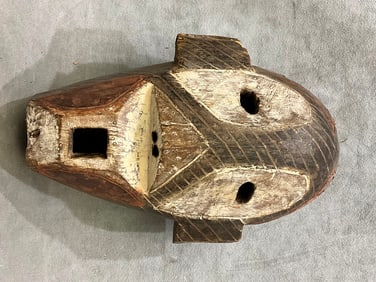 CONGOLESE LEGA OR KUMO PEOPLES ZOOMORPHIC FACE MASK, - Height:.