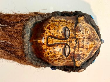 CONGOLESE LEGA PEOPLE LEGA LUKWAKONGO MASK. - Height: 22 inches.