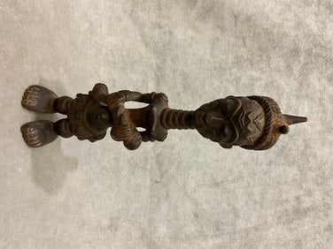 CONGOLESE LULUA MOTHER-AND-CHILD FIGURE (BWANGA BWA CHIBOLA), - Height:.