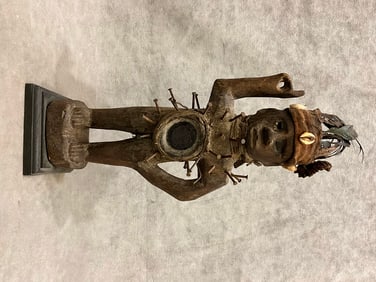 CONGOLESE NAIL FETISH NKISI STATUE, - Height:.