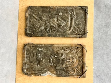 ETHIOPIAN CARVED ALABASTER PLAQUES.