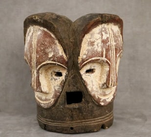 GABONESE FANG NGONTANG HELMET MASK, - height: 9.5 inches.