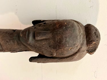 GABONESE FRANG PEOPLE RELIQUARY HEAD. - Height: 21 inches.