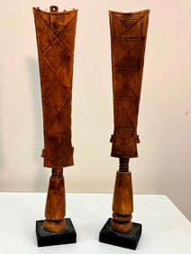 GHANIAN FANTI FERTILITY AKUA'BA DOLLS, - Height:. 16 inches (including base)