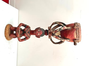 GUINEAN BAGA FERTILITY DRUM STATUE. - Height approximately: 39 inches.