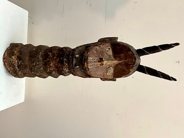 GUINEAN BAGGA TRIBE WOODEN MASK OR FIGURE, - Height: 28 inches.