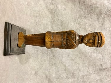 IVORY COAST BAULE CARVED COLONIAL MILITARY FIGURINE, - Height:.