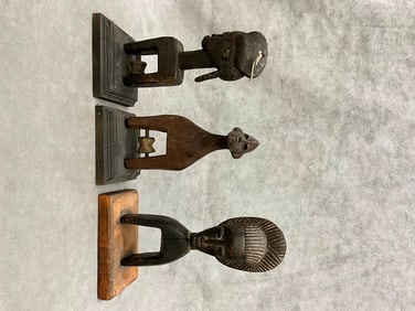 IVORY COAST BAULE PEOPLES PULLEYS, - Average height:.