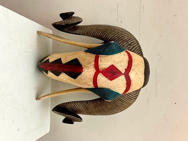 IVORY COAST BAULE RAM MASK. - Height approximately: 19 inches.