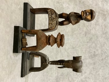 IVORY COAST HEDDLE PULLEYS. - Height approximately: 11 inches.