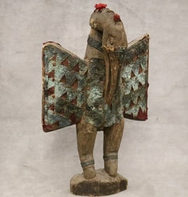 IVORY COAST SENUFO PORO SOCIETY BIRD FIGURINE, - Height:.