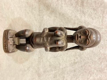 IVORY COAST STANDING FEMALE FIGURE "WAKA SRAN," PERSON OF WOOD, - Height:.