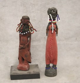 KENYAN SAMBURU TRIBE DOLLS, - Height:.