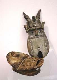 TWO PATINATED LIBERIAN MASKS, Mid-to-early 20th century. - largest mask: height: 12 inches / wide: 6