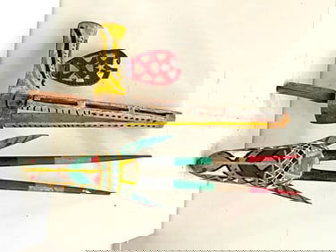 MALIAN BAMANA SOGO BO PUPPETS. - Height: 38 inches.