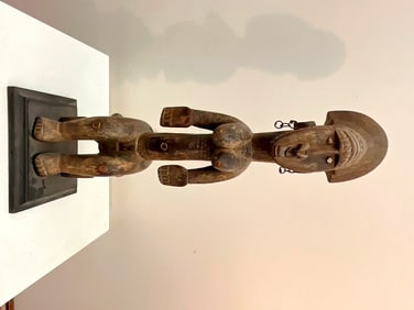 MALIAN BAMANA WOOD FEMALE NYELENI FIGURE, - Height:.