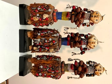 NAMIBIAN AMBO OVAMBO FERTILITY DOLLS. - Height: 24 inches.