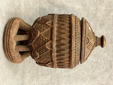 NIGERIAN AJERE IFA FROM OSOGBO WOODEN VESSEL, - Height:.