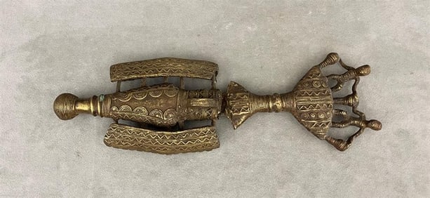 NIGERIAN BANTU TIV CEREMONIAL BRONZE SWORD,