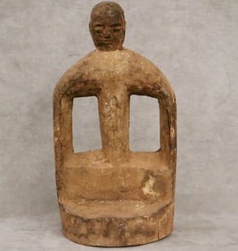 NIGERIAN EBIRA PEOPLES SEATED FIGURE, - Height:.
