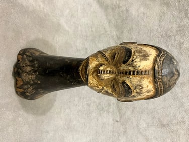 NIGERIAN IGBO PEOPLE MALE DANCE HEAD CREST STATUE, - Height:.