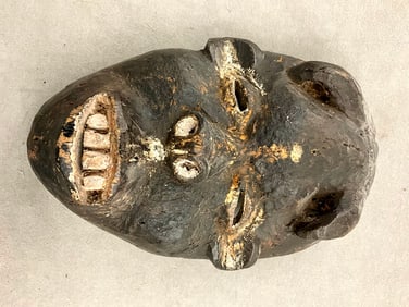 NIGERIAN IGBO PEOPLE OKOROSHI OJO MASK. - Height: 10 inches.