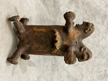 NIGERIAN MBUTI PEOPLES MAMBILA JANUS DUAL-FACED FIGURE. - Height approximately: 10.5 inches.