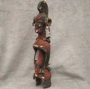 NIGERIAN MUMUYE PEOPLE IAGALAGANA FIGURE, - Height:.: NIGERIAN MUMUYE PEOPLE IAGALAGANA FIGURE. A Mumuye figure is a type of sculpture created by the Mumuye people of northeastern Nigeria. These figures, known as Iagalagana, are traditionally used as re