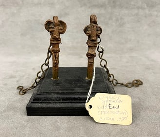 NIGERIAN YORUBA PEOPLE OGBONI EDAN STAFFS,