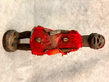 NIGERIAN YORUBA TRIBAL MAGICAL FIGURE, - Height: 16 inches.