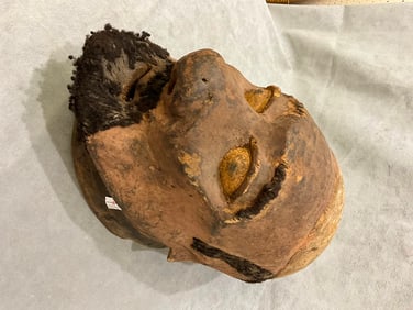 TANZANIAN MAKONDE PEOPLE LIPIKO HELMET MASK. - Length approximately: 14 inches.