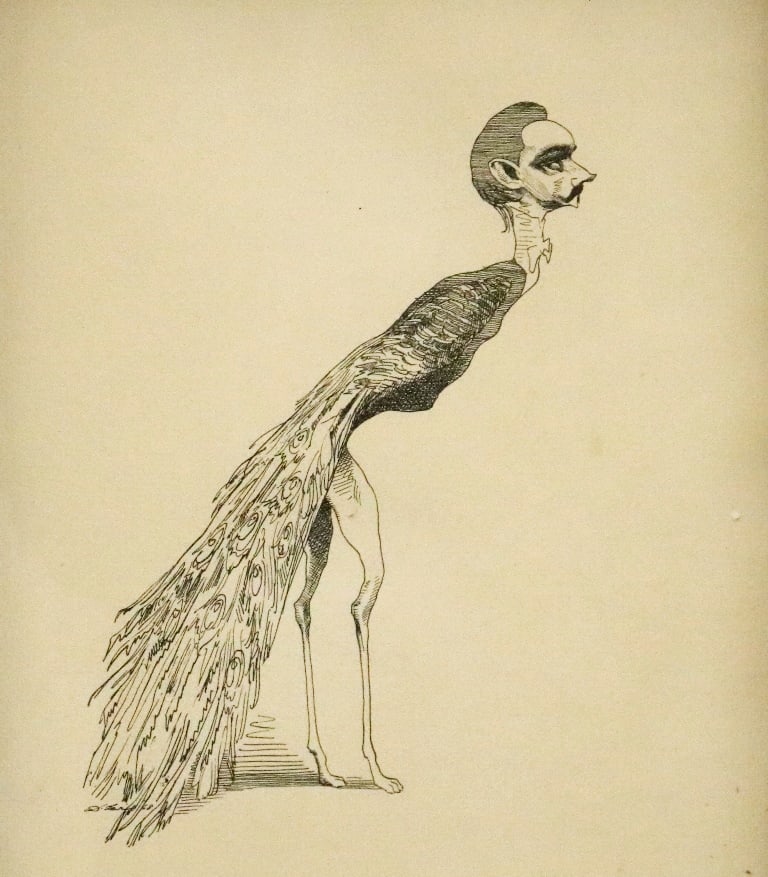 AFTER DAVID LEVINE (American, 1926-2009). Count Robert de Montesquieu, 1968, Lithograph on paper.