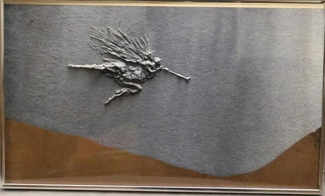 AMERICAN SCHOOL (20th century). Winged Victory Blowing a Trumpet. Mixed media (photograph).