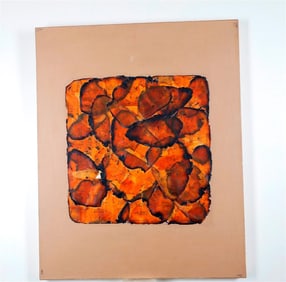 AMERICAN SCHOOL (21st century). Abstract with Smokey Leaves, 2007, Mixed media on canvas. Signed
