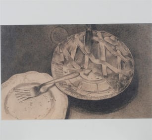 BRYAN KING (American, 20th century). A Piece of the Pie, 1979, Pencil on paper. Signed and dated at