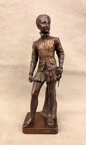 RON LIOD SAUVAGE (French, 19th/20th century). Henri IV as a child, Patinated bronze statue after the