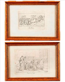 FERRERO GIOVANNI FRANCESCO (Italian, active mid-19th century). Two Works: "Le Aurora" and "Riposso