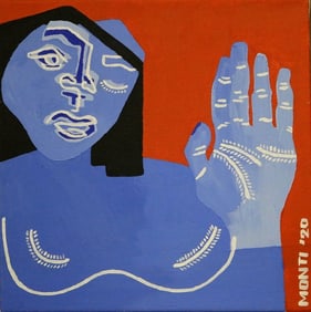 DEB MONTI (Uruguayan / American, 20th century). My Apologies Peter, 2020, Acrylic on canvas. Signed