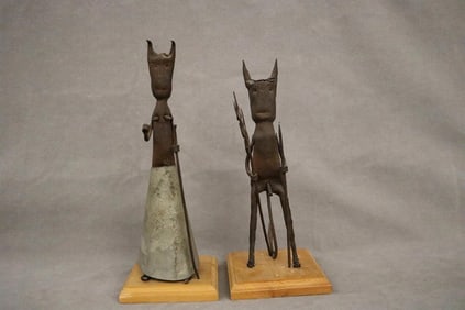 BRAZILIAN FETISH SCULPTURES. - Height: 12.5 inches (including base).